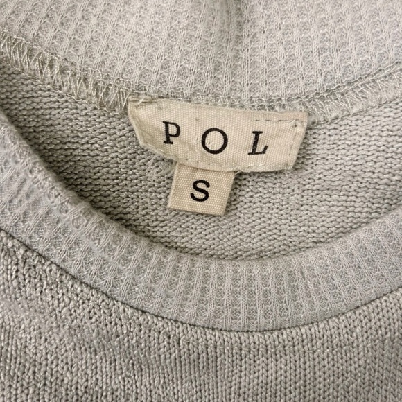 🌿POL Women's Light Green Waffle Knit Dolman Sleeve Top - Picture 5 of 6